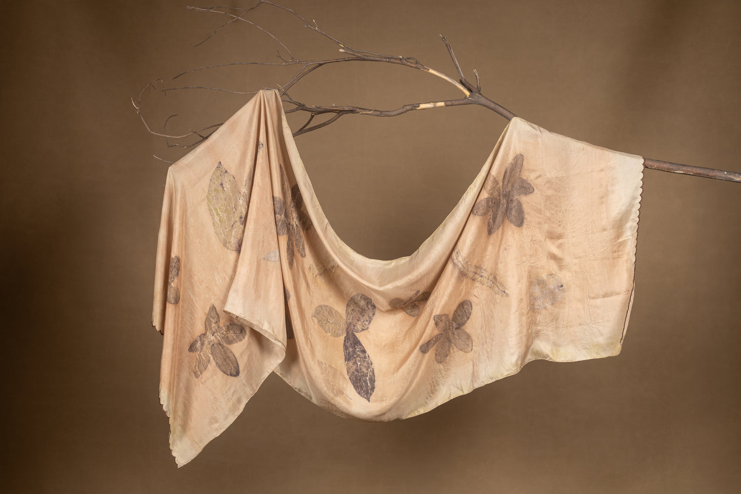 Earth Fern Habutai Silk Stole / Scarf