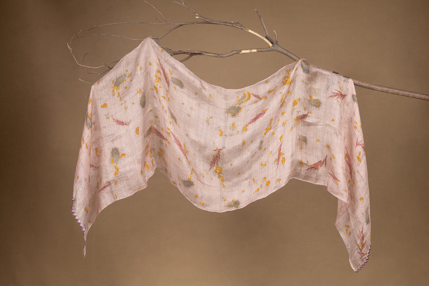 Misty Rose Kotta silk stole scarf