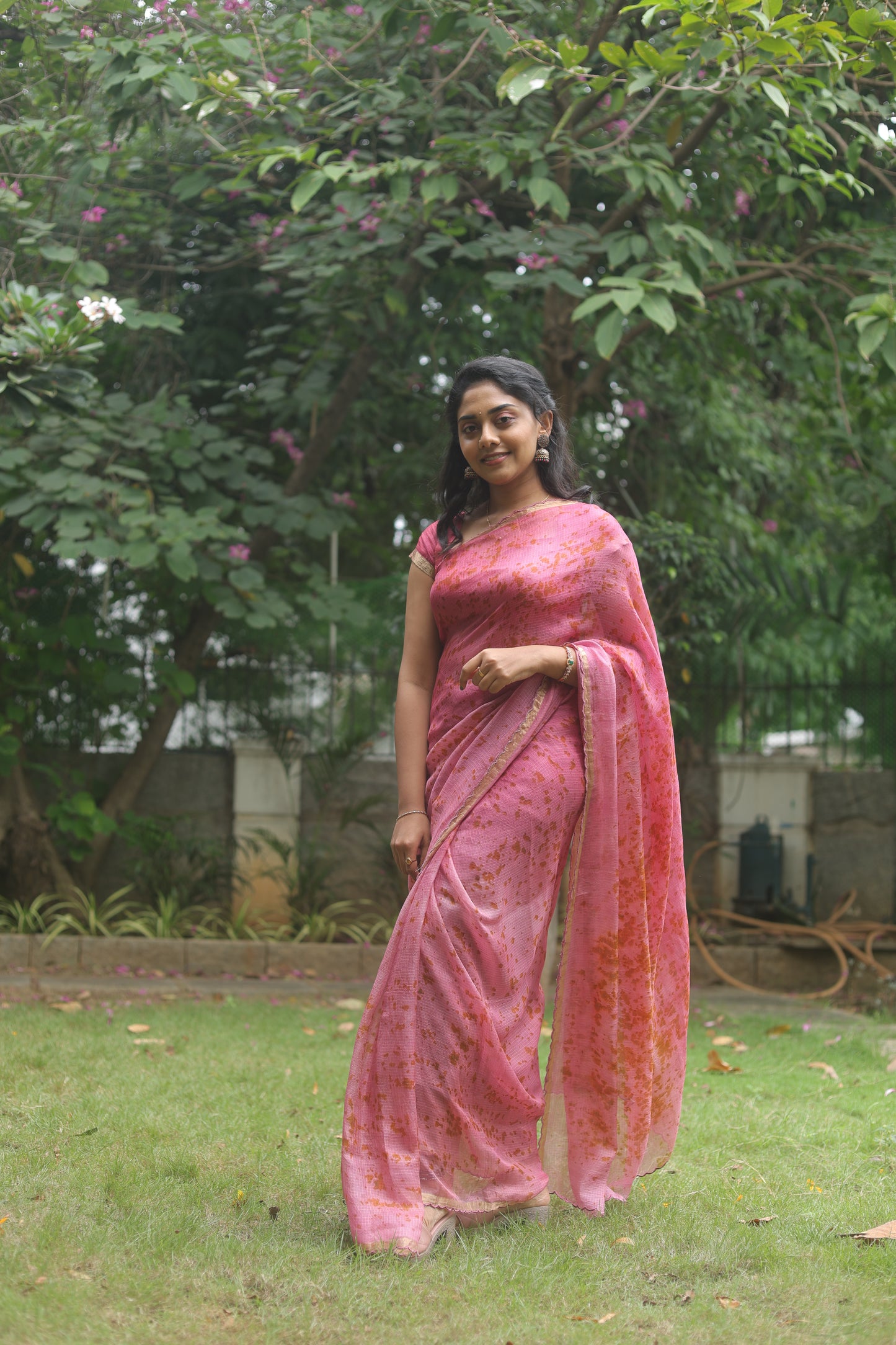 Roselle Rouge — Naturally Dyed & Eco-Printed Pure Kota Silk Saree