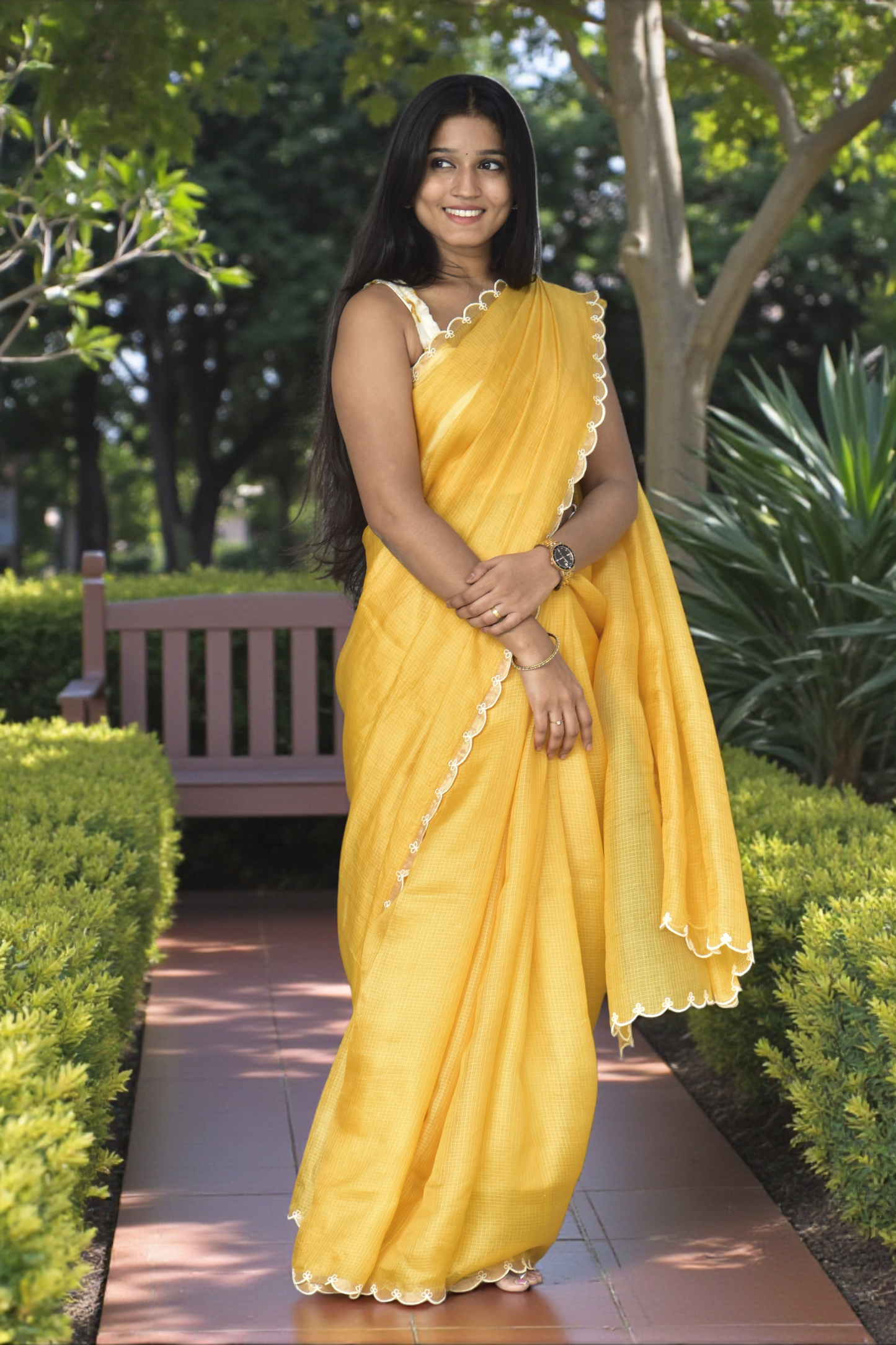 Ara - Eco-printed & naturally dyed pure kota silk saree