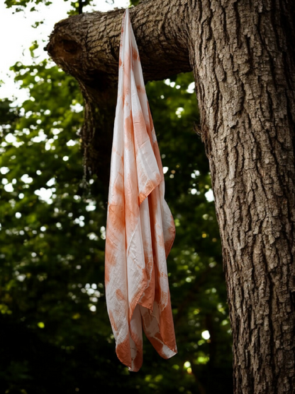 Silk In Peach Habutai Silk Stole / Scarf