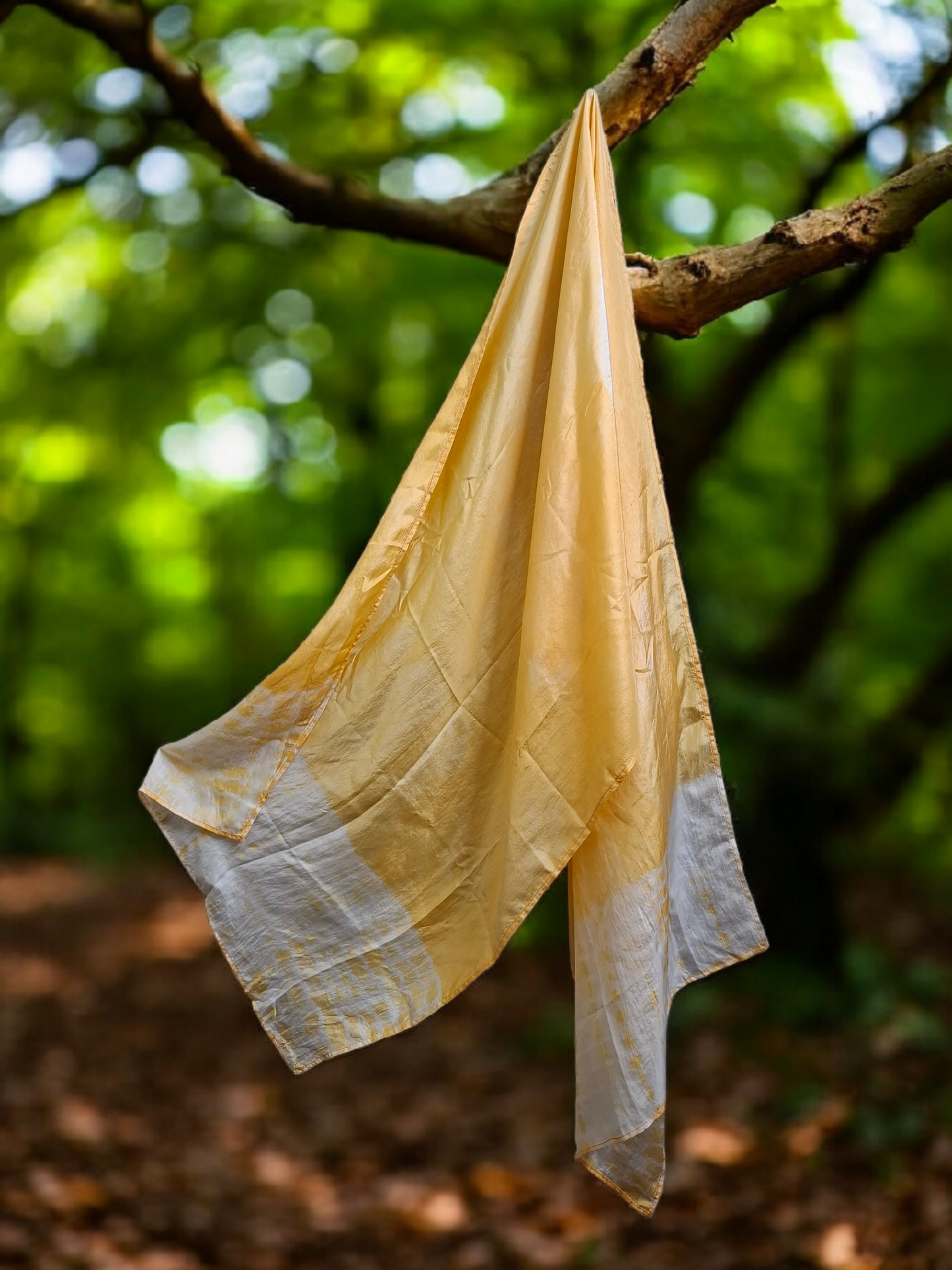 Golden Tides Habutai Silk Stole / Scarf