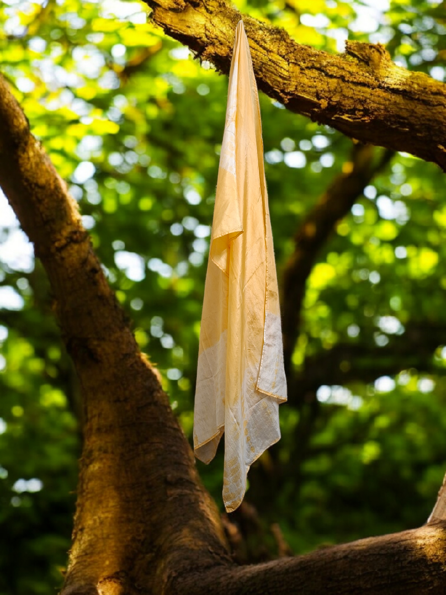 Golden Tides Habutai Silk Stole / Scarf