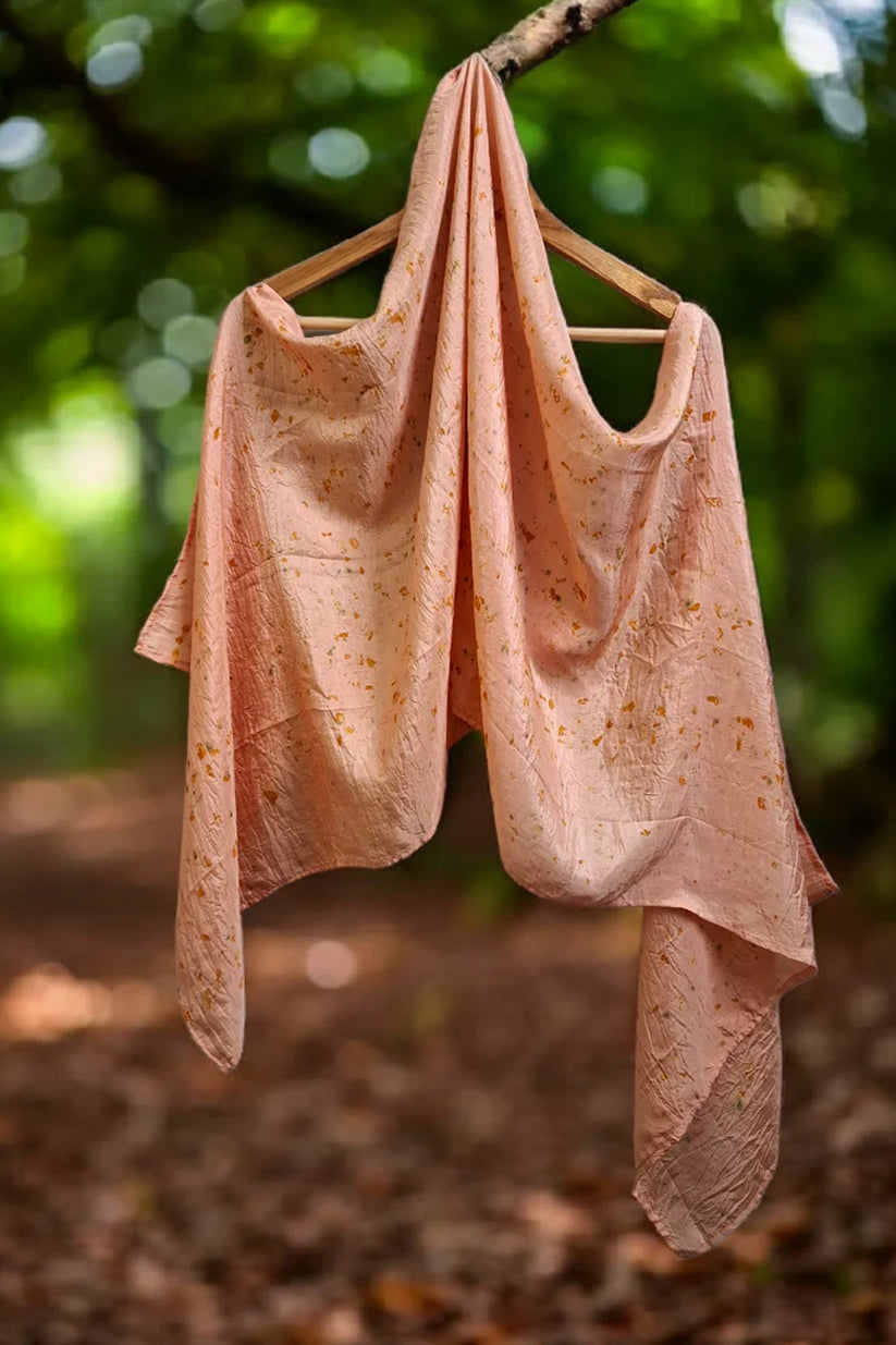 Blush bloom Habutai Silk Stole / Scarf