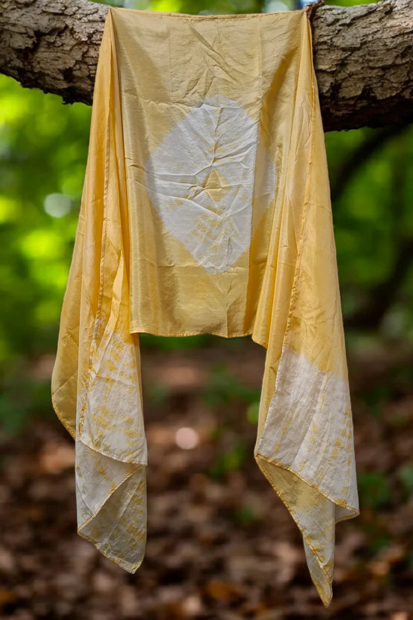 Golden Tides Habutai Silk Stole / Scarf