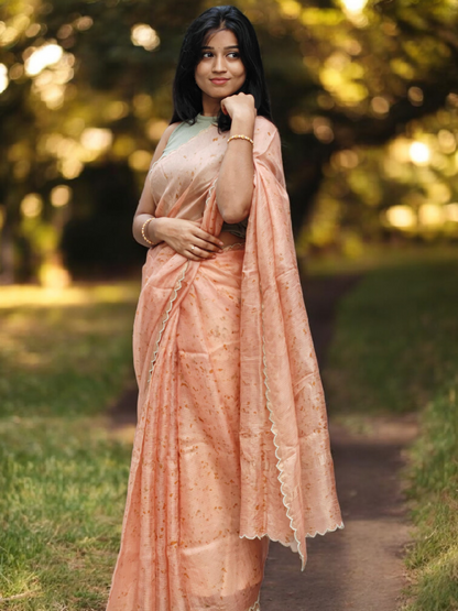 Soft Dust - Eco-printed & naturally dyed pure kota silk saree