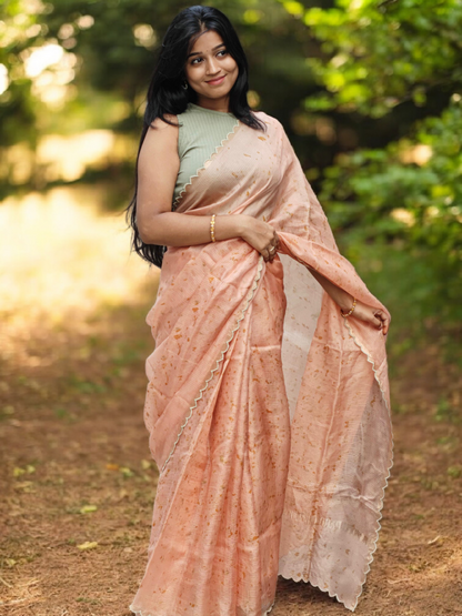 Soft Dust - Eco-printed & naturally dyed pure kota silk saree