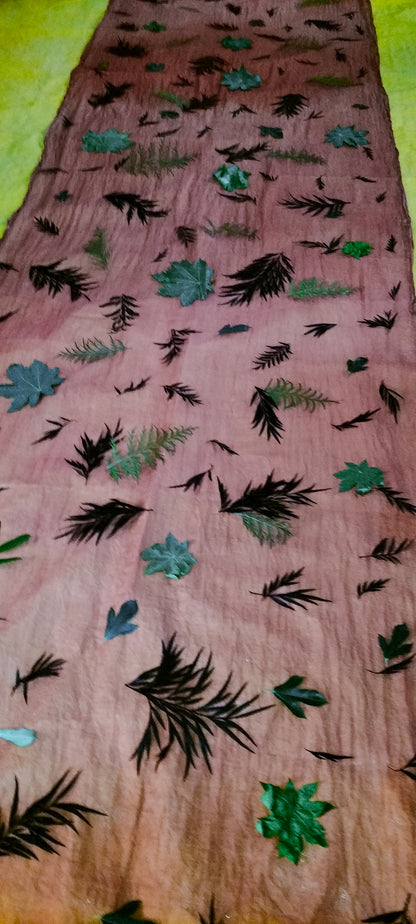 The living leaf - Eco-printed & naturally dyed pure kota silk saree