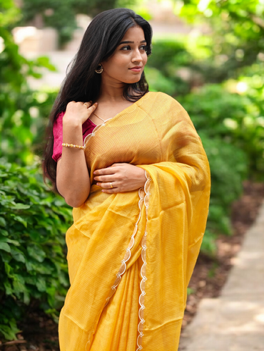 Golden Path -  Naturally dyed  kota silk saree