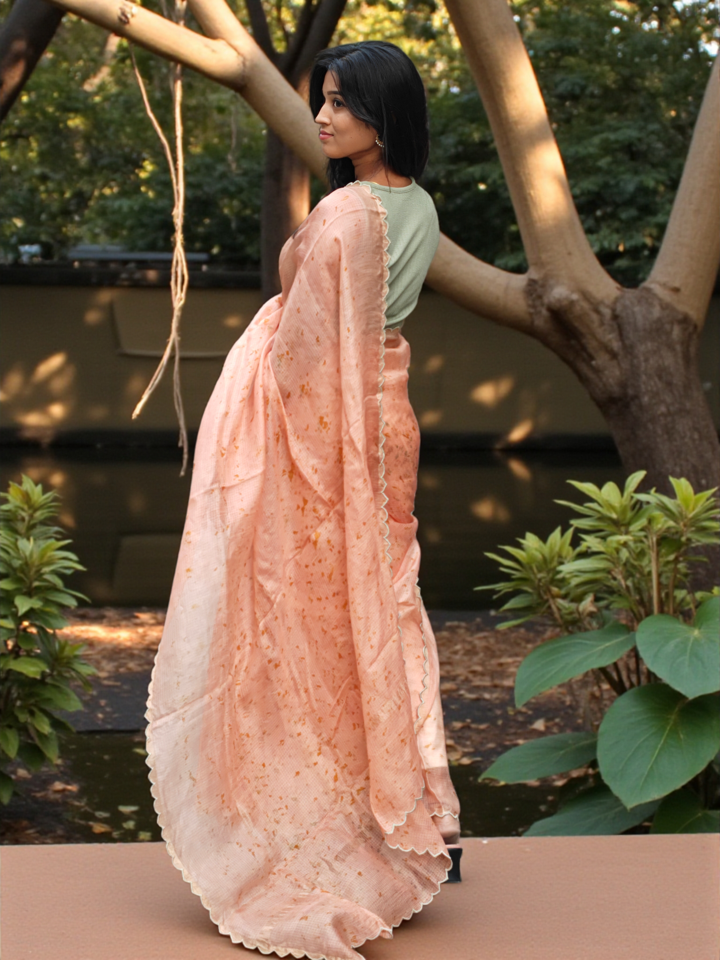 Soft Dust - Eco-printed & naturally dyed pure kota silk saree