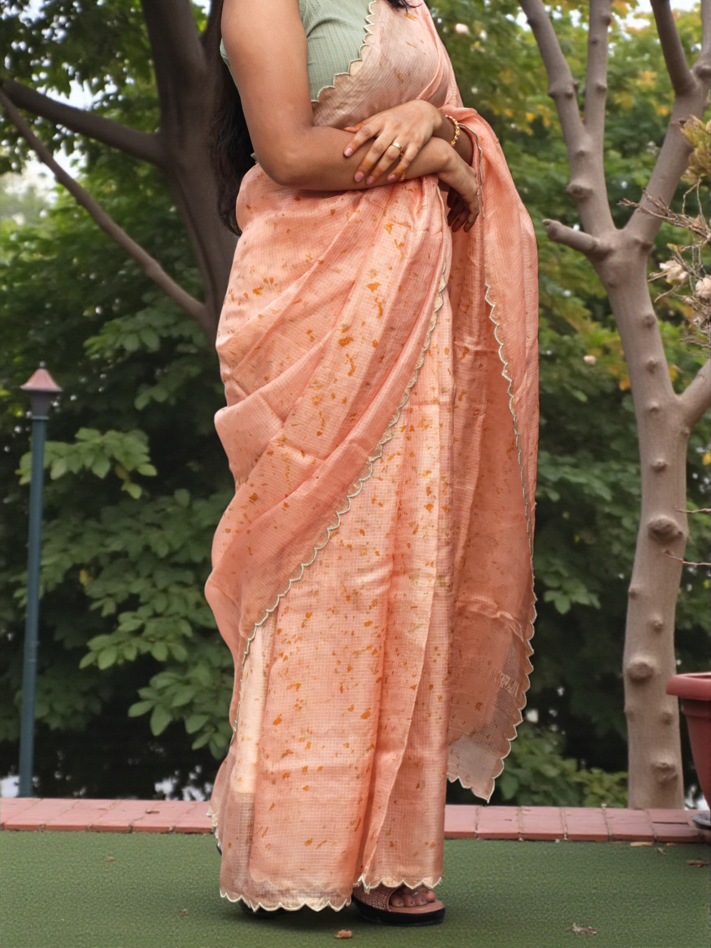 Soft Dust - Eco-printed & naturally dyed pure kota silk saree