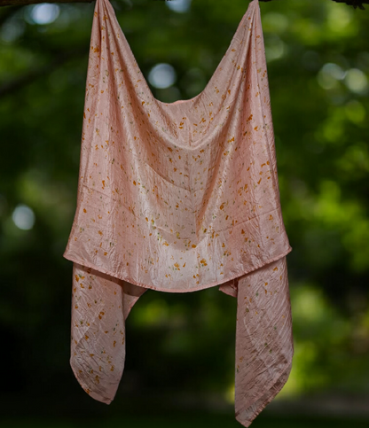 Blush bloom Habutai Silk Stole / Scarf