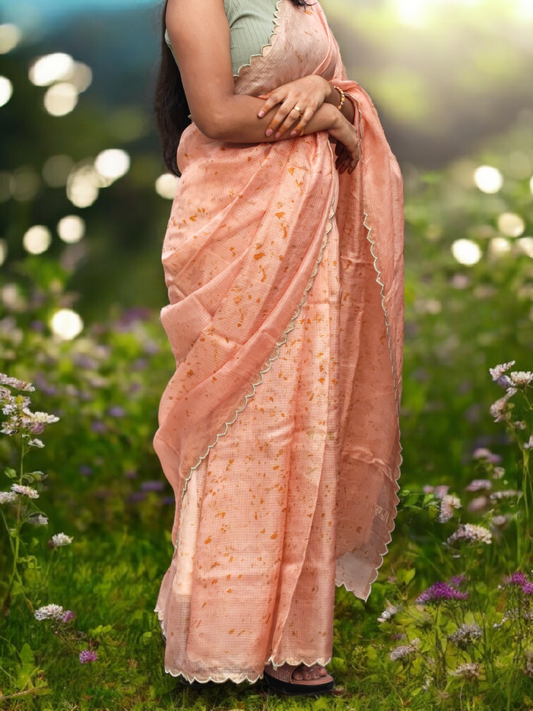 Soft Dust - Ecoprinted kota silk saree