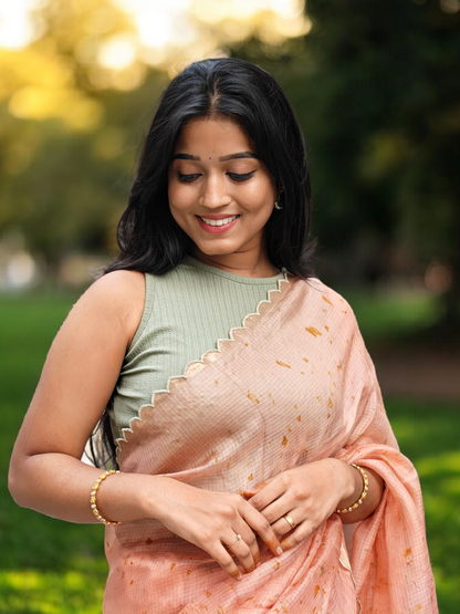 Soft Dust - Eco-printed & naturally dyed pure kota silk saree