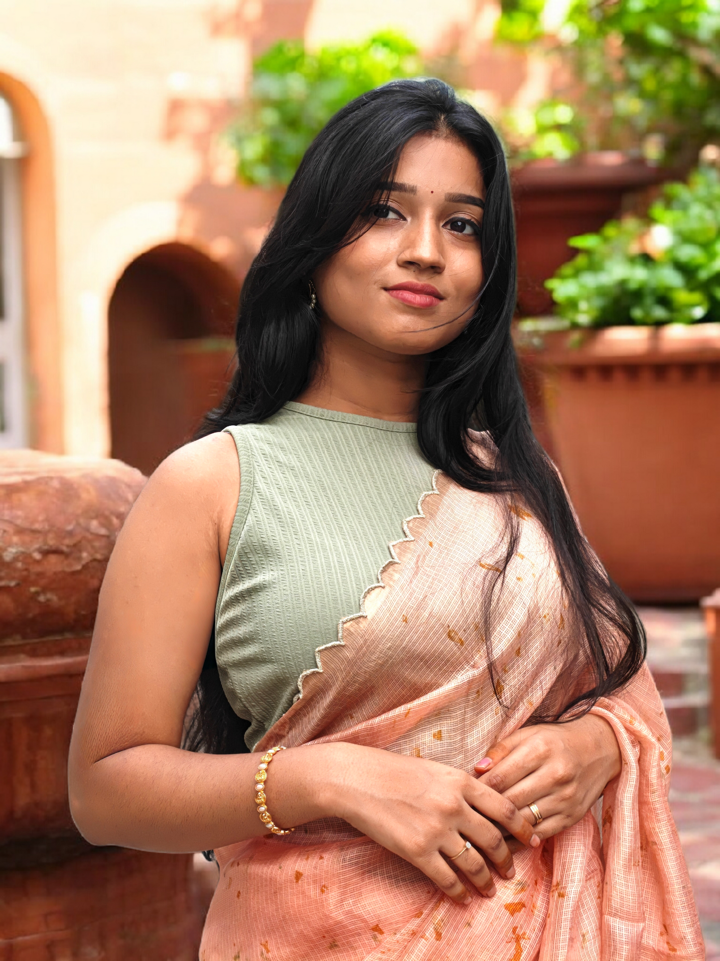 Soft Dust - Eco-printed & naturally dyed pure kota silk saree