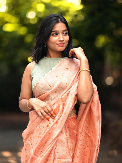 Soft Dust - Eco-printed & naturally dyed pure kota silk saree