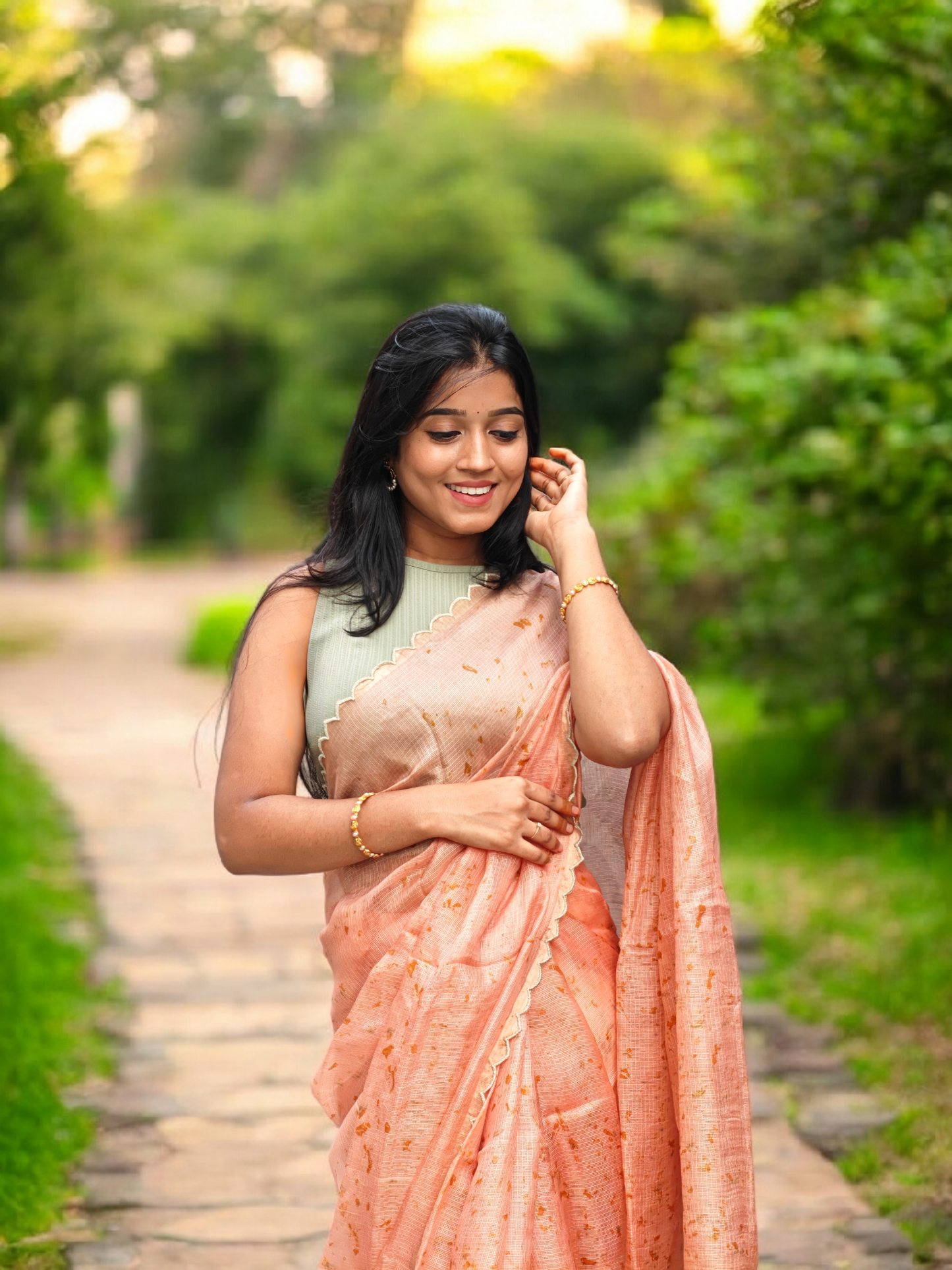 Soft Dust - Eco-printed & naturally dyed pure kota silk saree