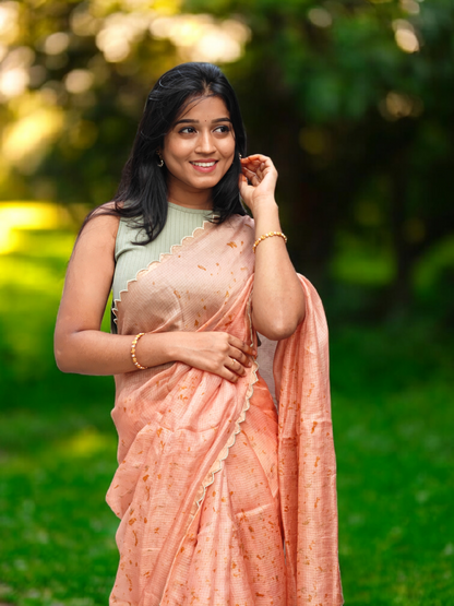 Soft Dust - Eco-printed & naturally dyed pure kota silk saree