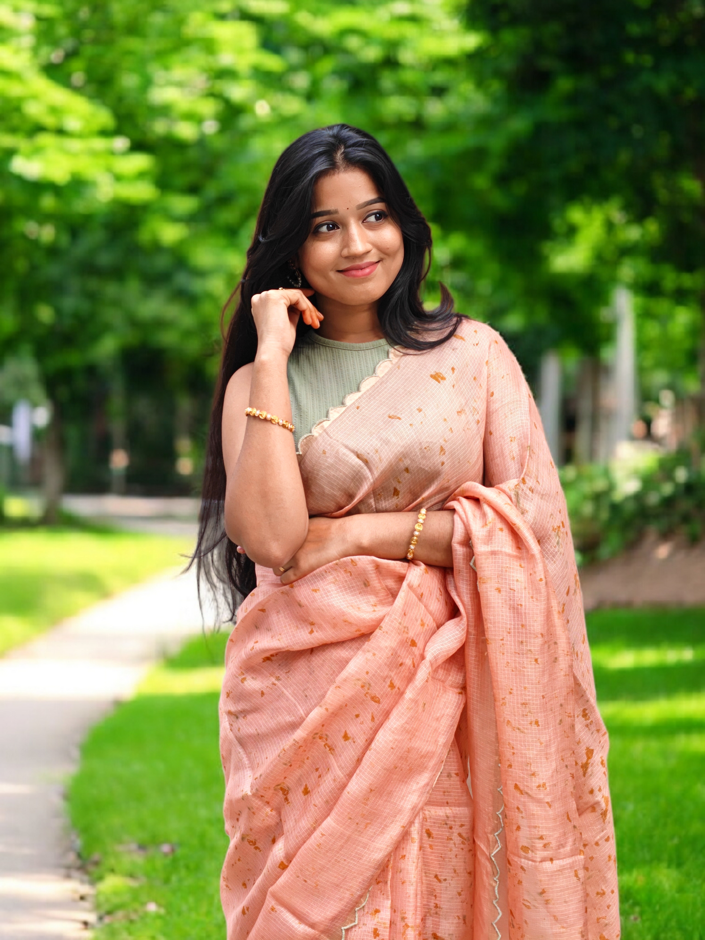 Soft Dust - Eco-printed & naturally dyed pure kota silk saree