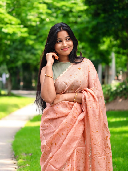 Soft Dust - Eco-printed & naturally dyed pure kota silk saree