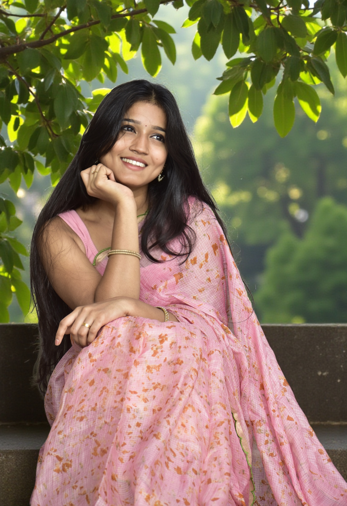 Pink Haze - Eco-printed & naturally dyed pure kota silk saree