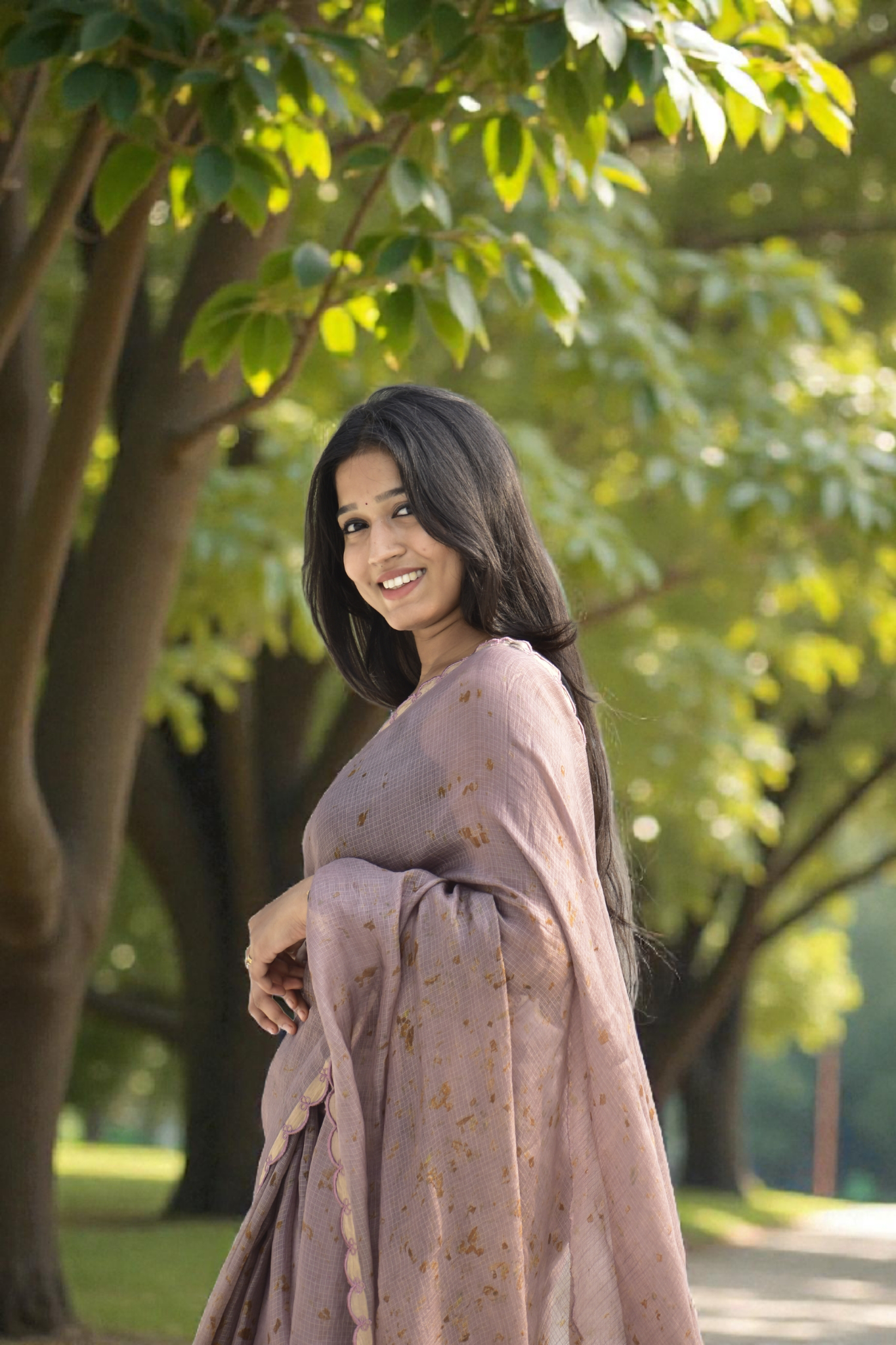 Soft Meadow - Eco-printed & naturally dyed pure kota silk saree