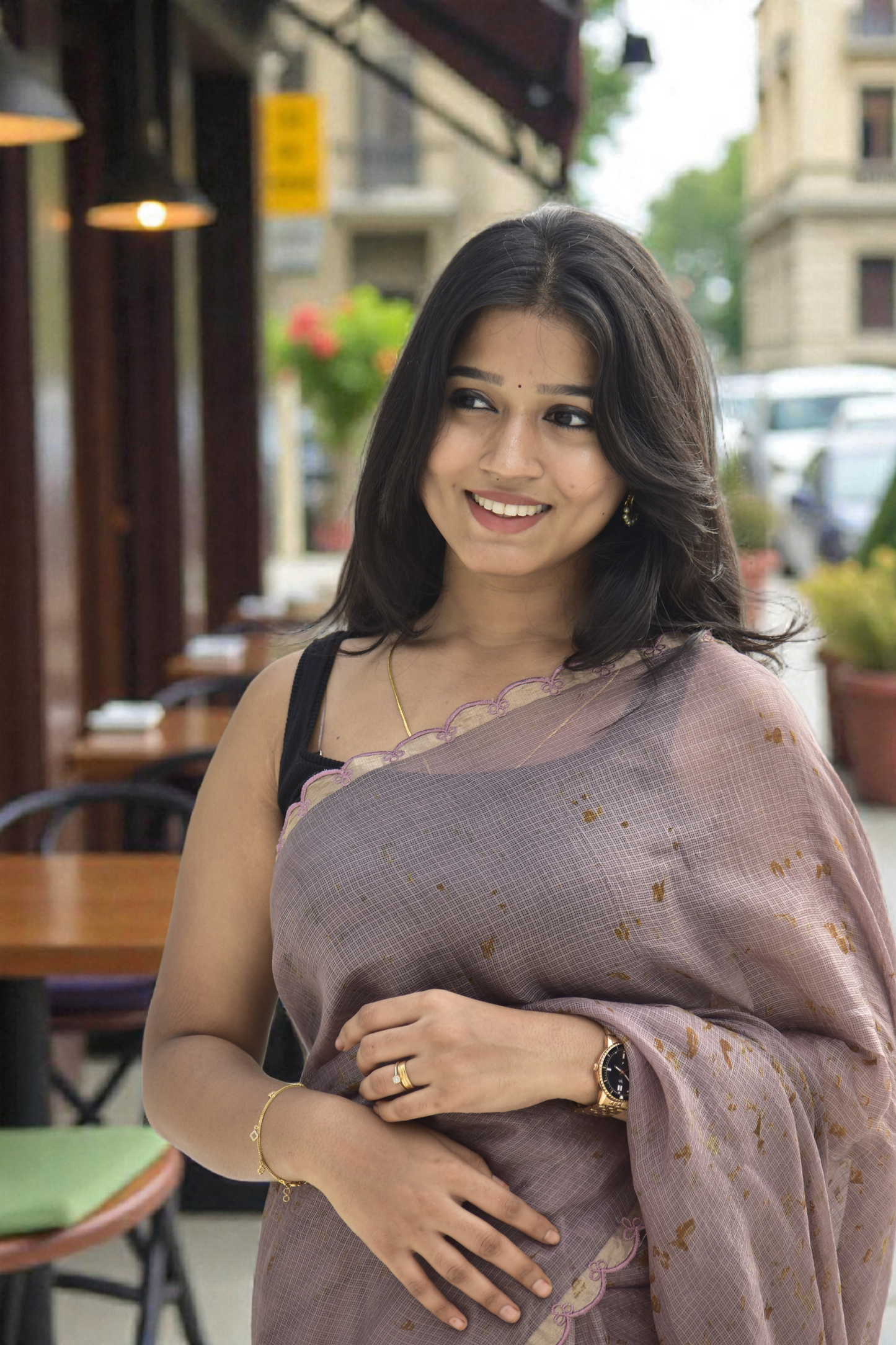 Soft Meadow - Eco-printed & naturally dyed pure kota silk saree