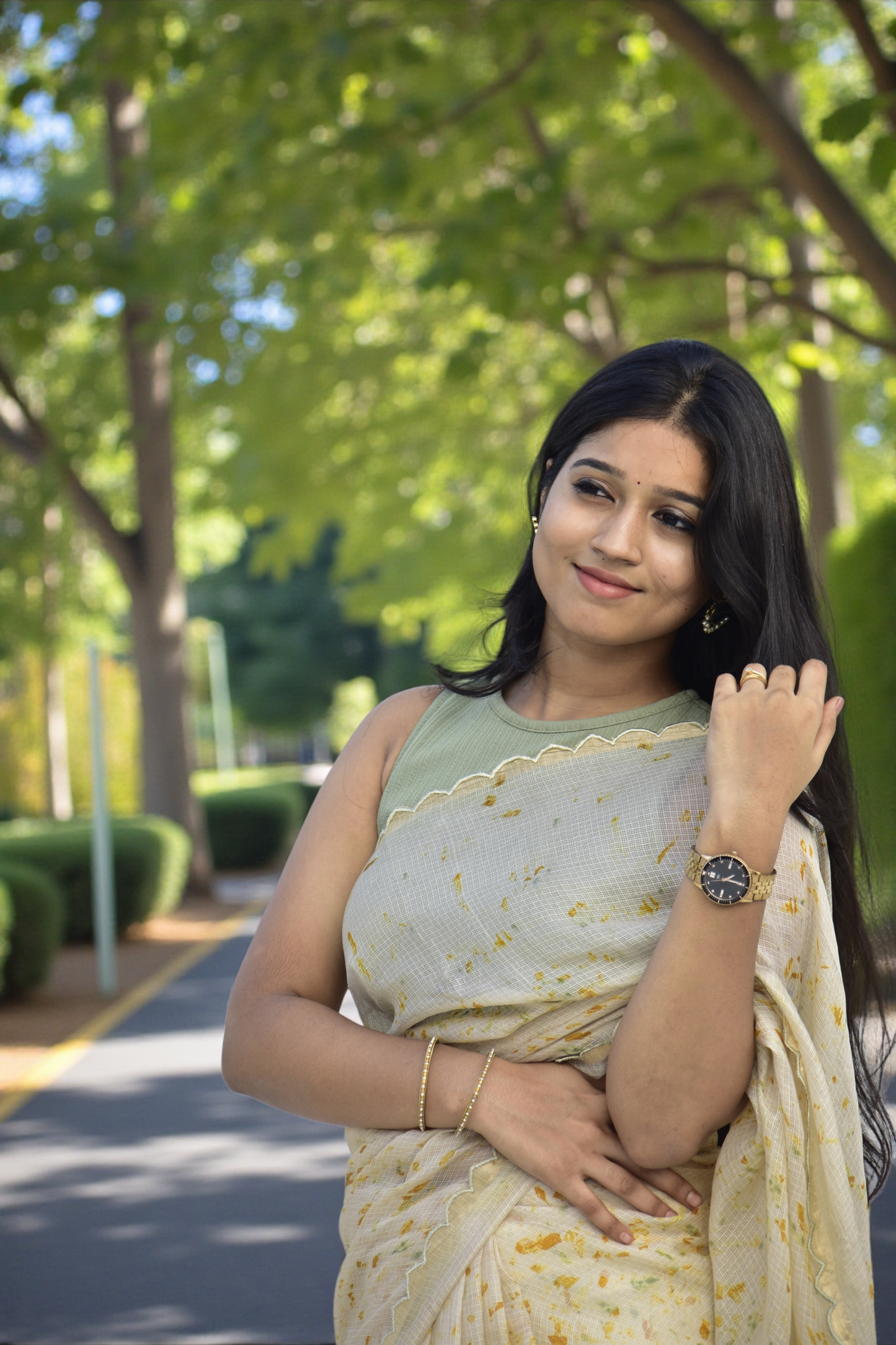 Bare Earth - Eco-printed & naturally dyed pure kota silk saree