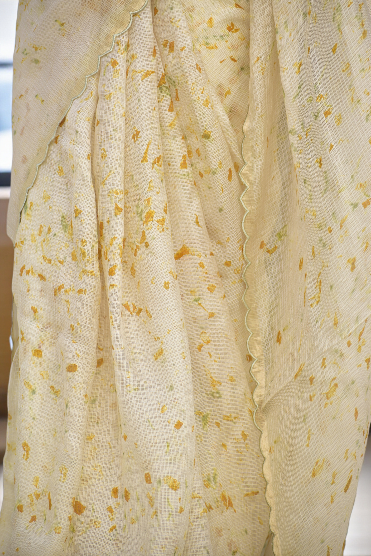 Bare Earth - Eco-printed & naturally dyed pure kota silk saree