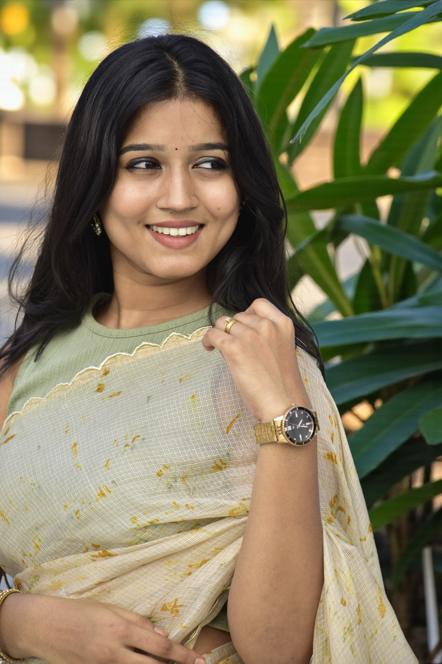 Bare Earth - Eco-printed & naturally dyed pure kota silk saree