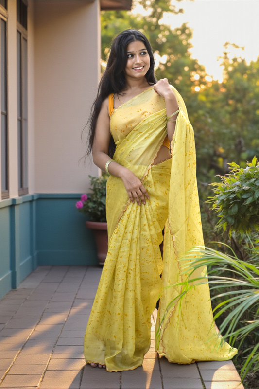 Ilavenil - Ecoprinted kota silk saree