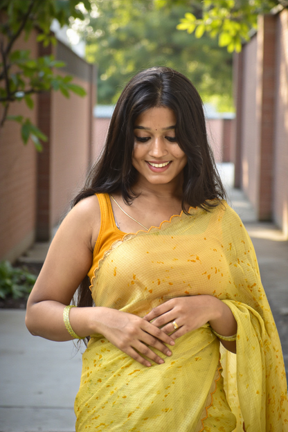 Ilavenil - Eco-printed & naturally dyed pure kota silk saree