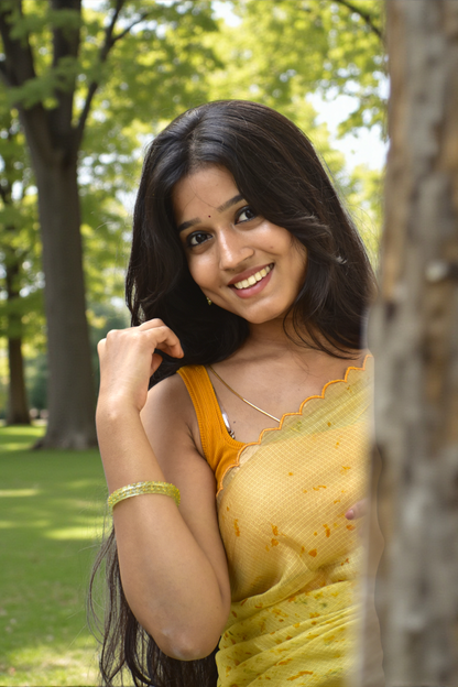 Ilavenil - Eco-printed & naturally dyed pure kota silk saree