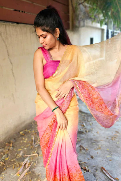 Madhuri — Eco-printed & naturally dyed pure kota silk saree