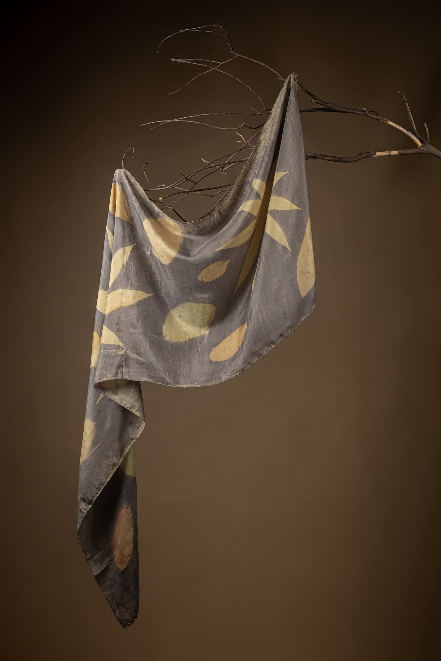 Grey Meadow  Habutai Silk Stole / Scarf
