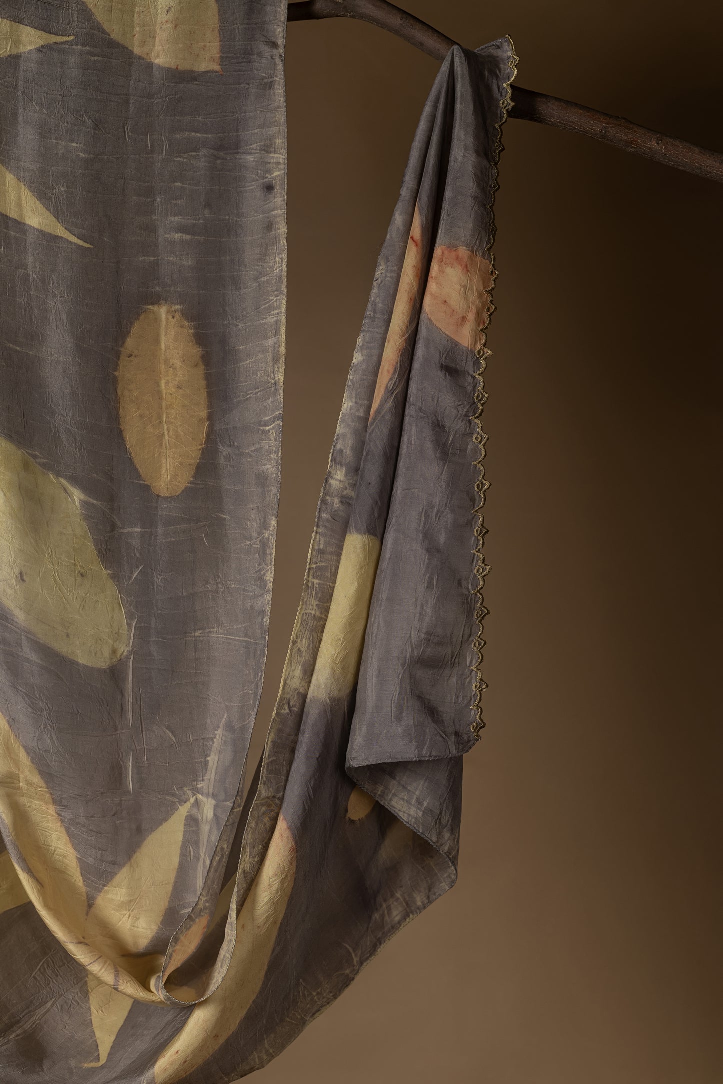 Grey Meadow  Habutai Silk Stole / Scarf