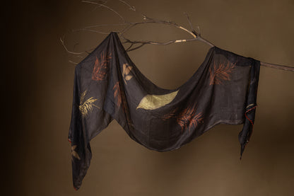 Night bloom -  Kotta silk stole scarf