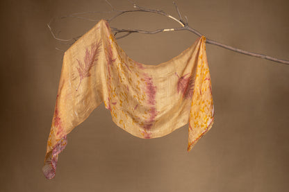 Botanic Gold"  Kotta silk stole scarf