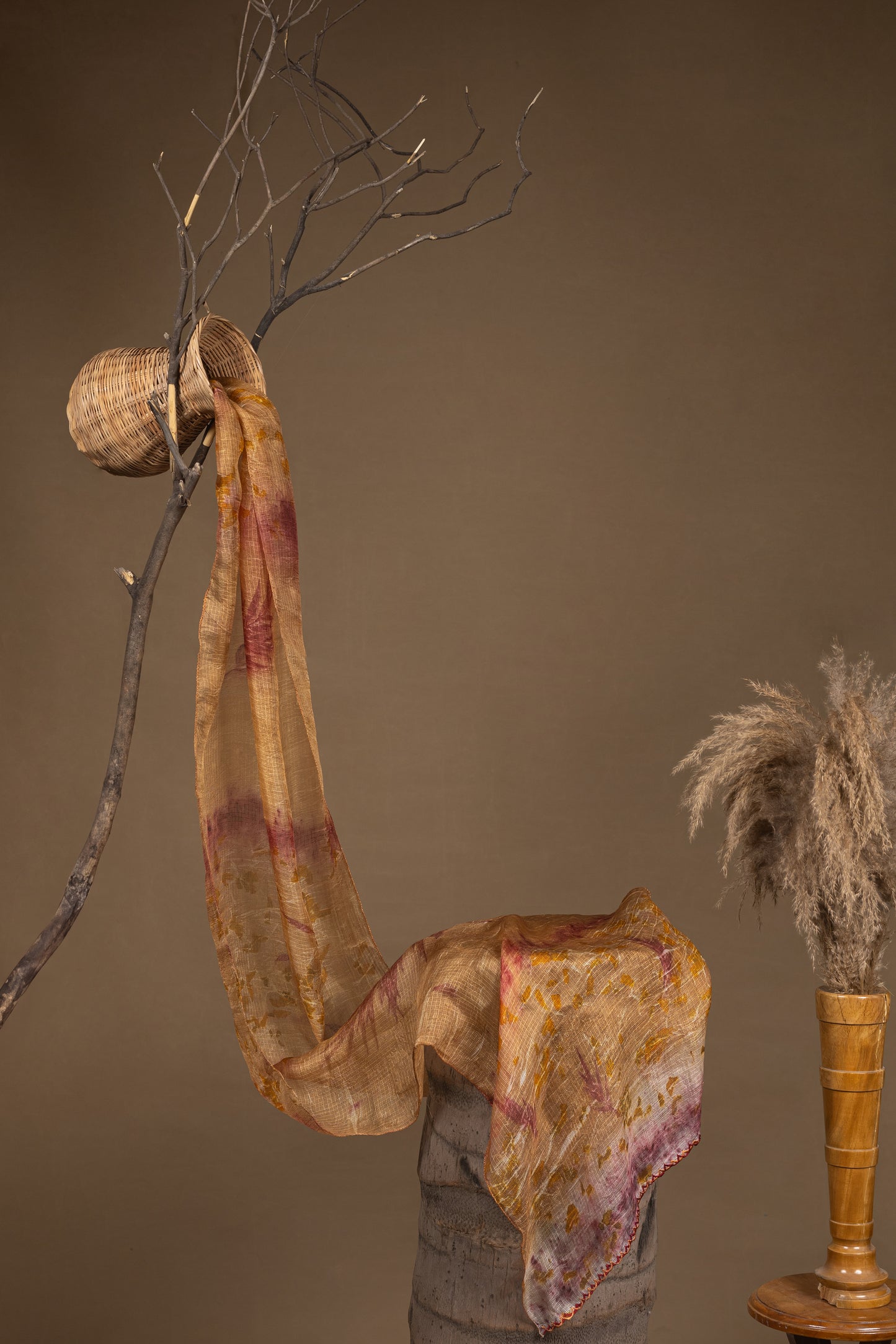 Botanic Gold"  Kotta silk stole scarf