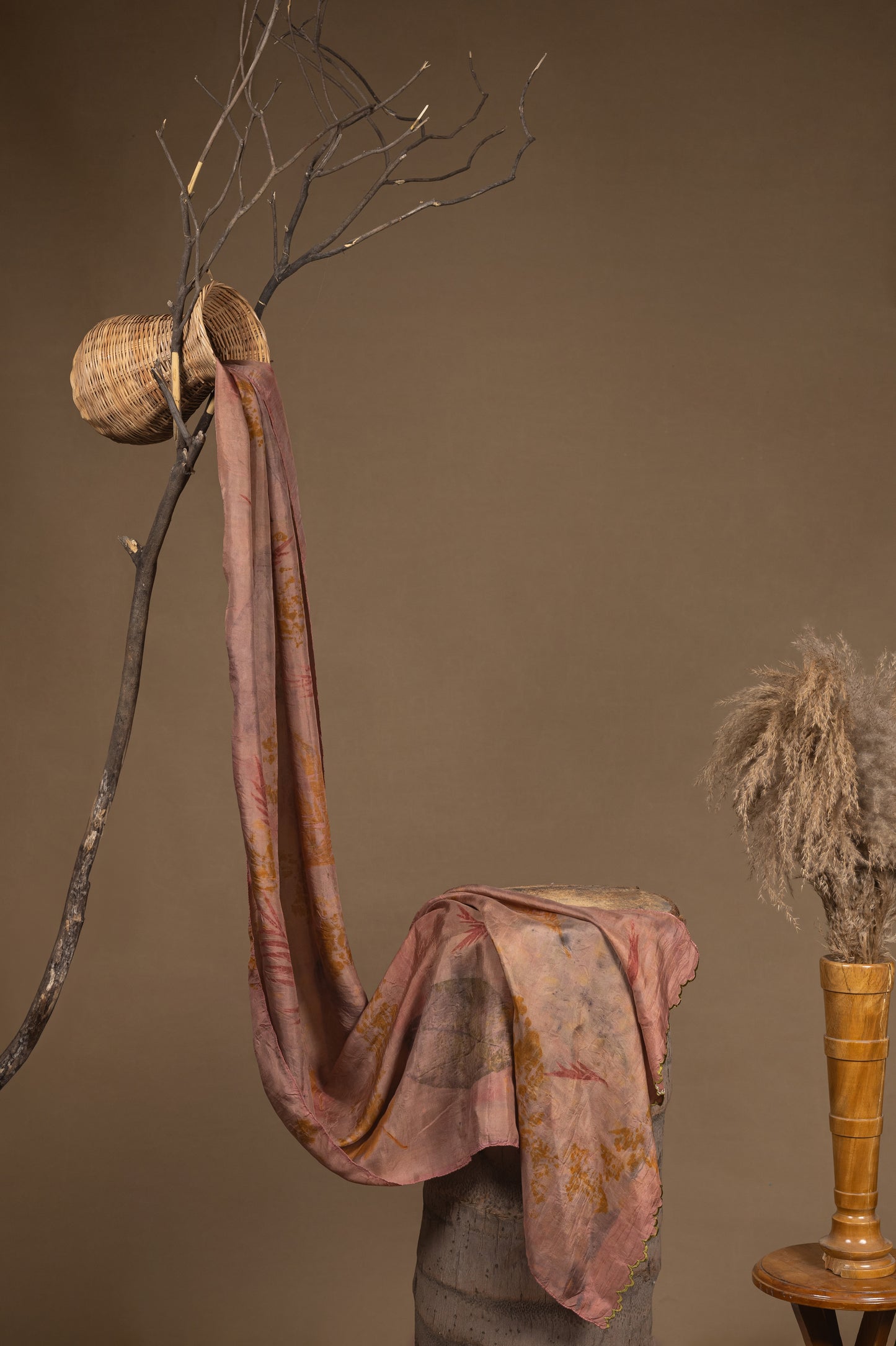 Muted Mauve Habutai Silk Stole / Scarf