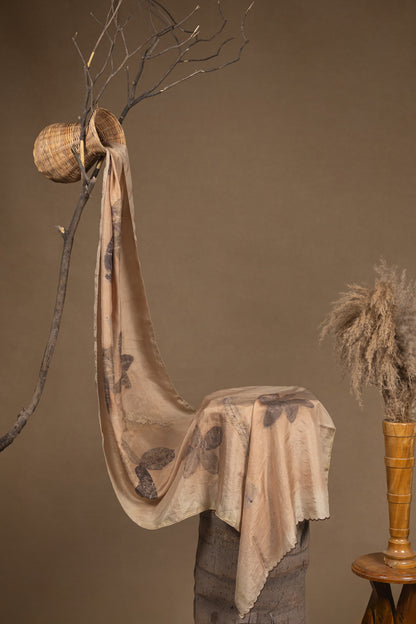 Earth Fern  Habutai Silk Stole / Scarf