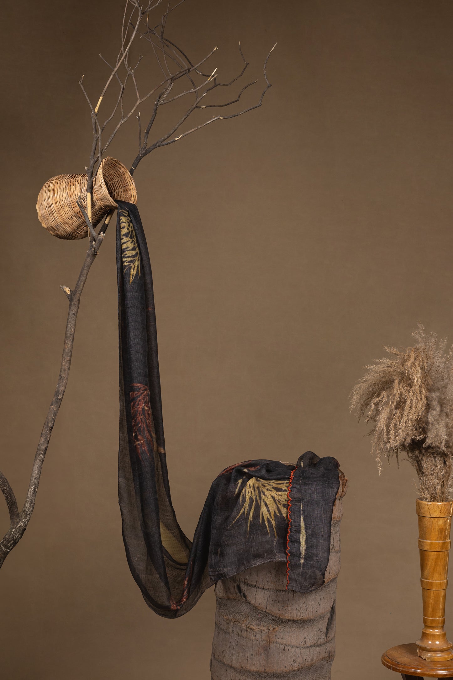 Night bloom -  Kotta silk stole scarf