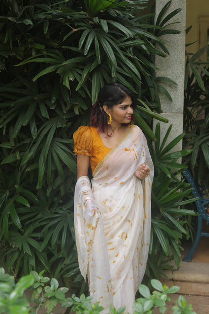 Golden Dust — Eco-Printed Pure Kota Silk Saree