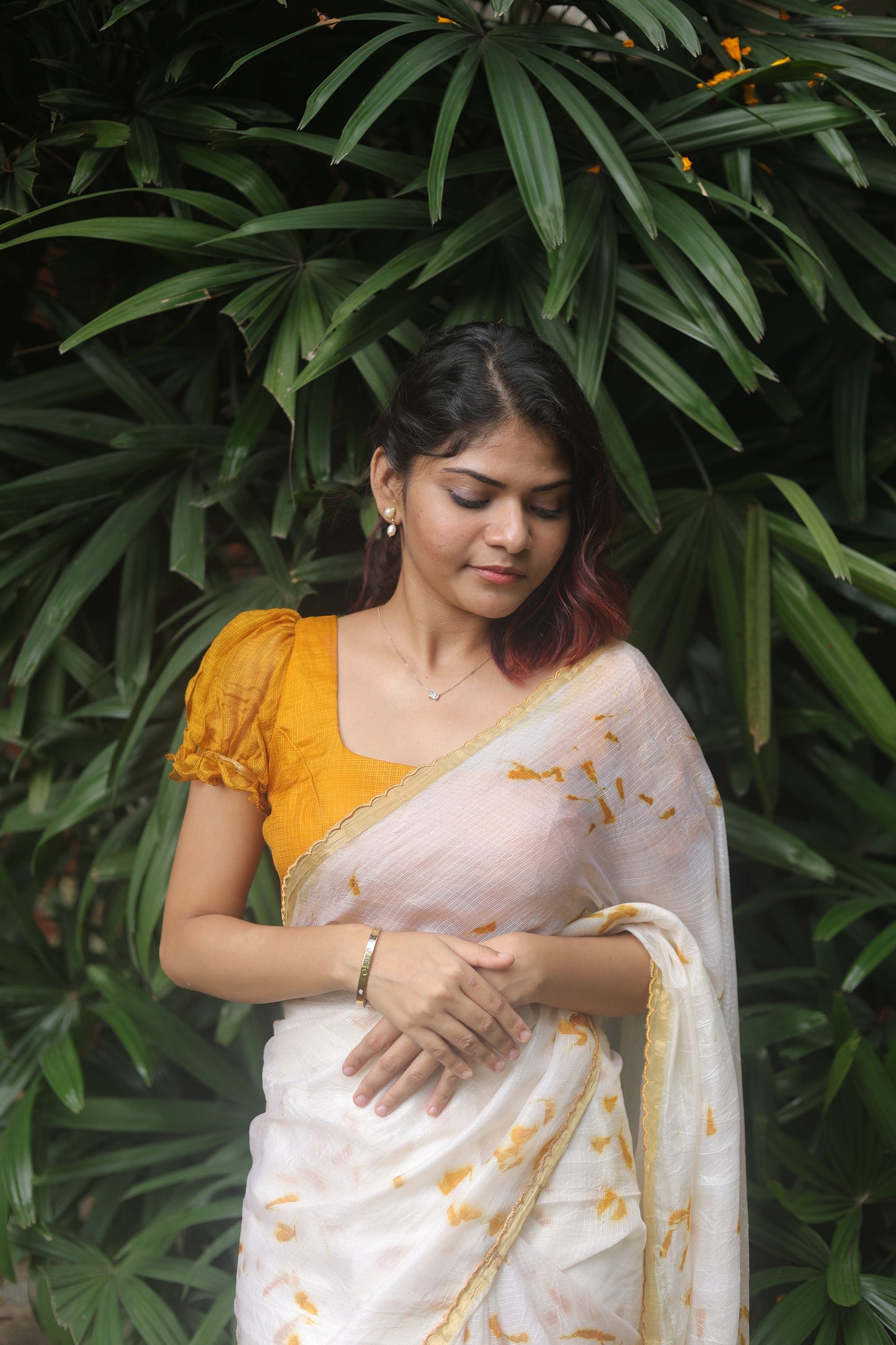 Golden Dust — Eco-Printed Pure Kota Silk Saree