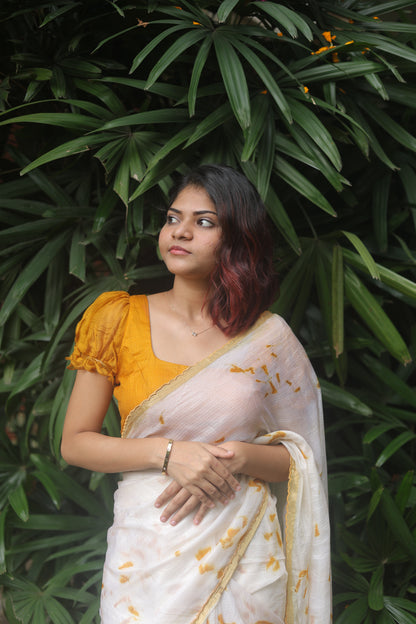 Golden Dust — Eco-Printed Pure Kota Silk Saree