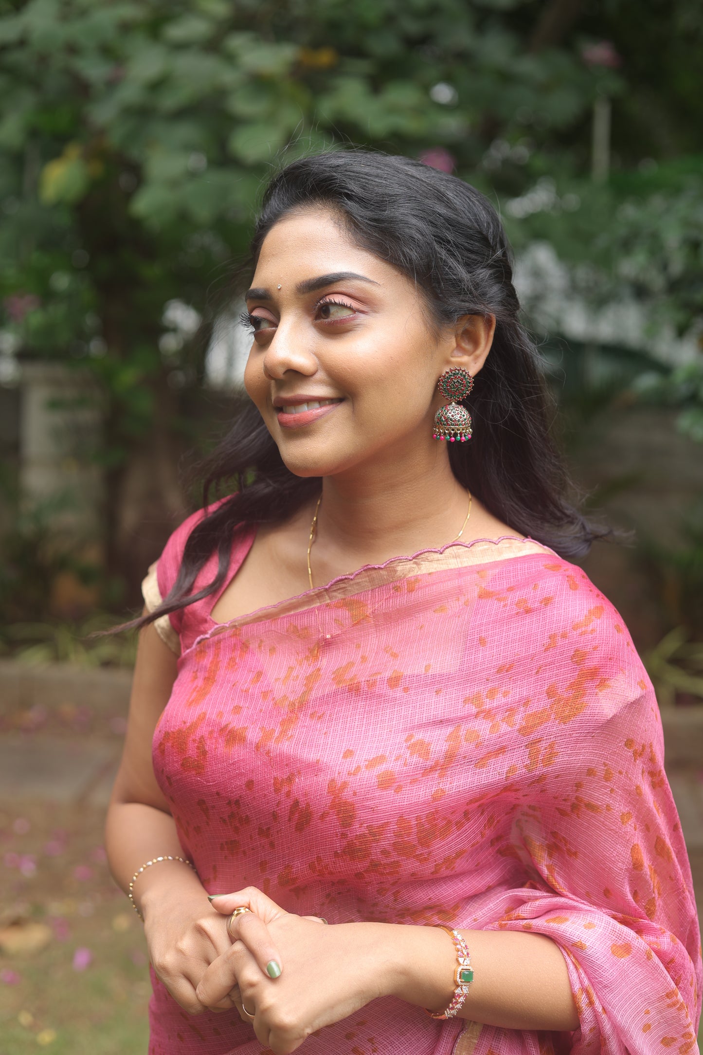 Roselle Rouge — Naturally Dyed & Eco-Printed Pure Kota Silk Saree