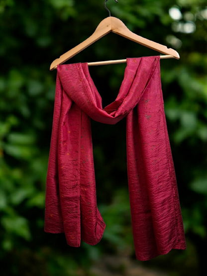 Scarlet Petal Habutai Silk Stole / Scarf