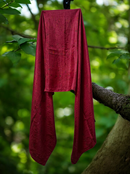 Scarlet Petal Habutai Silk Stole / Scarf