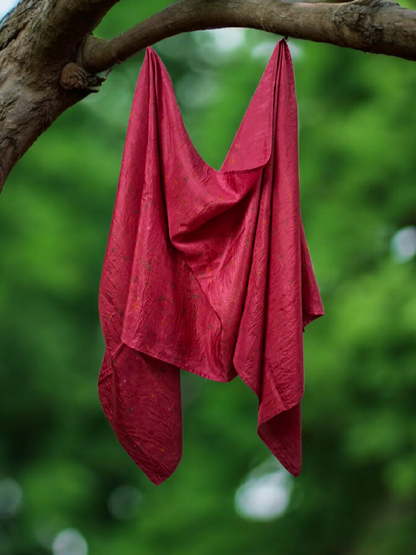 Scarlet Petal Habutai Silk Stole / Scarf