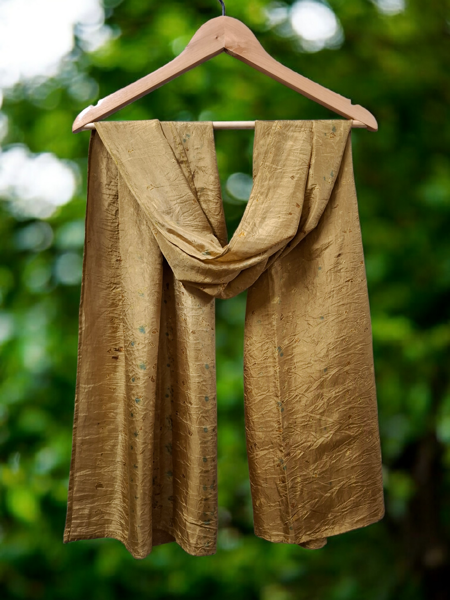 Green Hush Habutai Silk Stole / Scarf